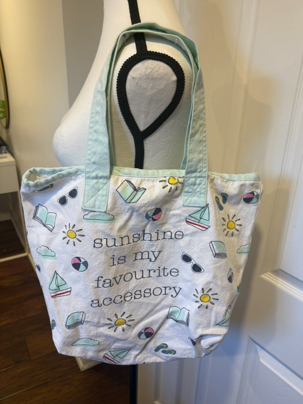 🌷Indigo Sunshine Is My Favourite Accessory Canvas Tote Bag 3/$30